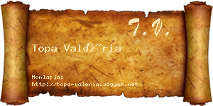 Topa Valéria névjegykártya